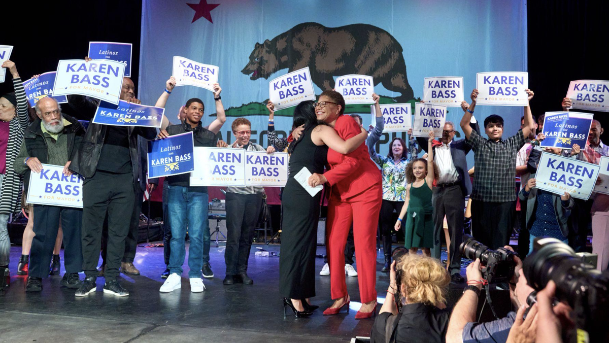 Karen Bass makes history as the first woman and only the second Black person to be elected mayor of the City of Los Angeles.